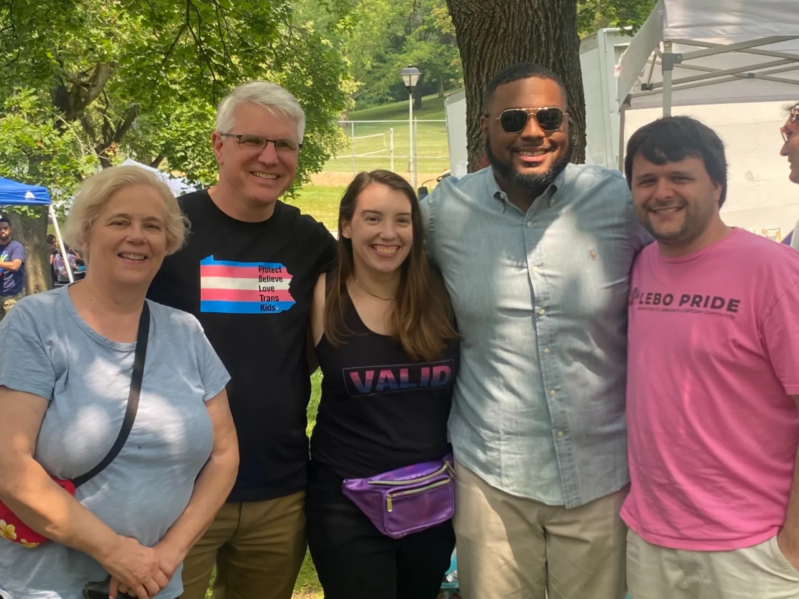 L-R Commissioner Anne Swager Wilson, Commissioner Andrew Flynn, State Representative Jessica Benham, Lt Governor Austin Davis, County Councilmember Tom Duerr