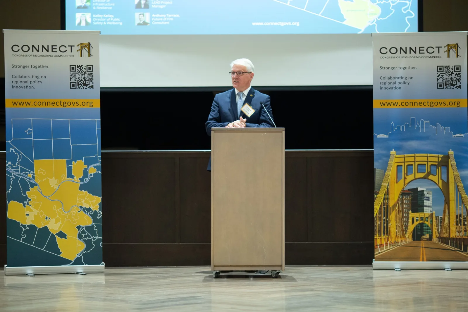 Andrew Flynn speaking on regional collaboration at CONNECT.